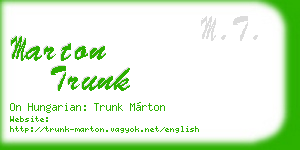 marton trunk business card